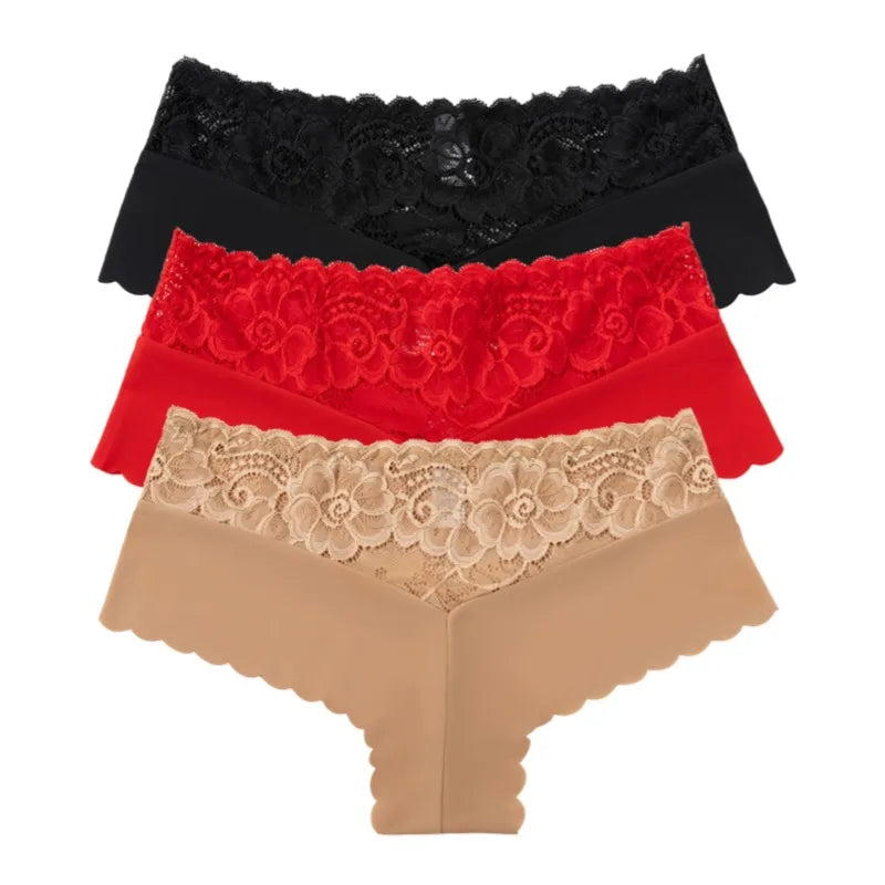 Pink Bloom 3pc Leopard Lace Panties – Sexy, Soft & Bold.