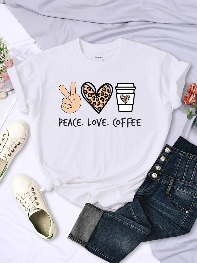 Pink Bloom Brewed Bliss Graphic Tee – Peace & Love Print