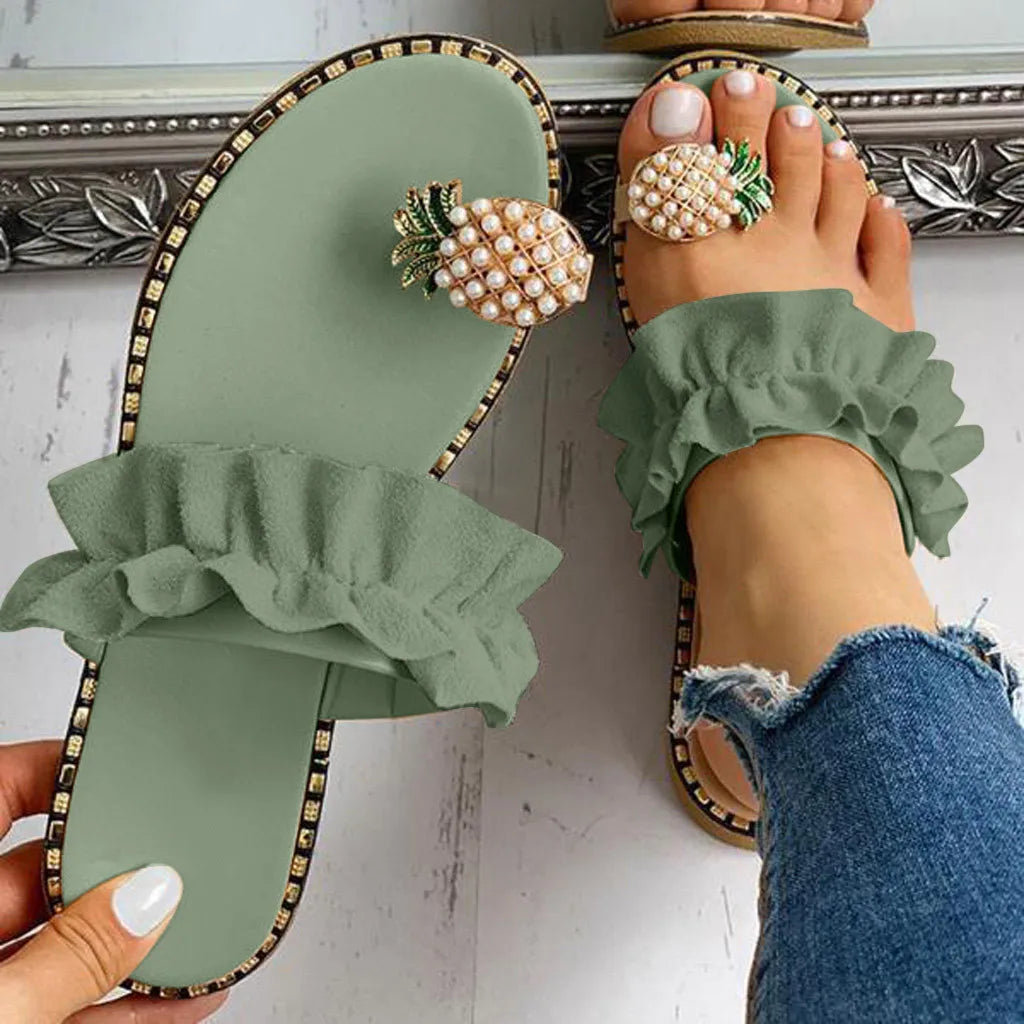 Pink Bloom Bohemian Summer Slippers