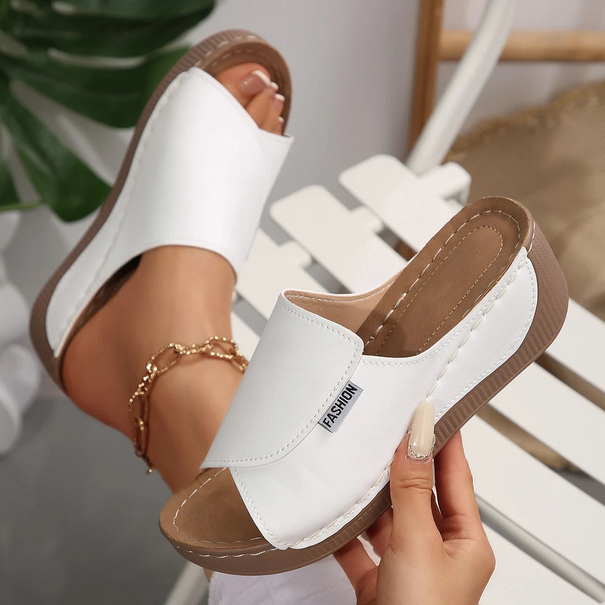 Pink Bloom Casual Thick Sole Slippers