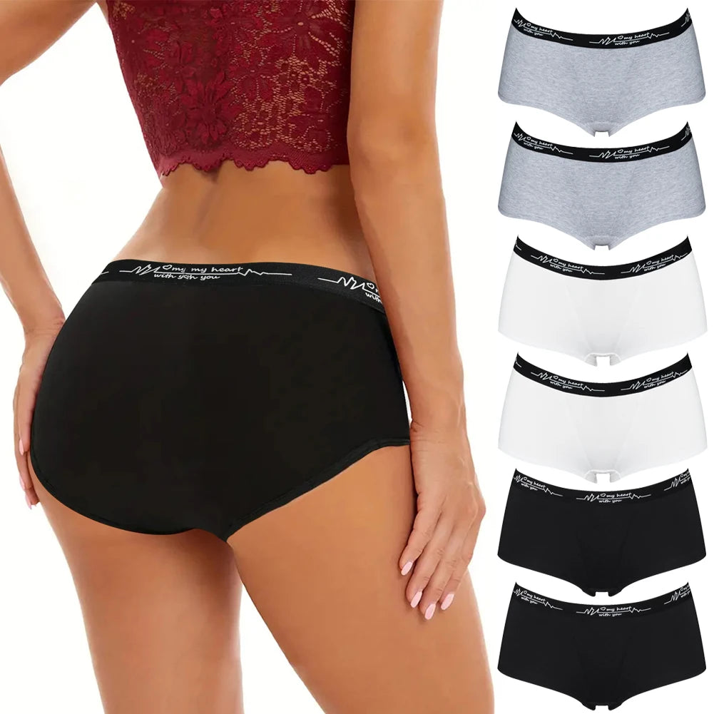 Pink Bloom 6-Pack Women's Cotton Boy shorts – Cute & Comfy Boxer Briefs