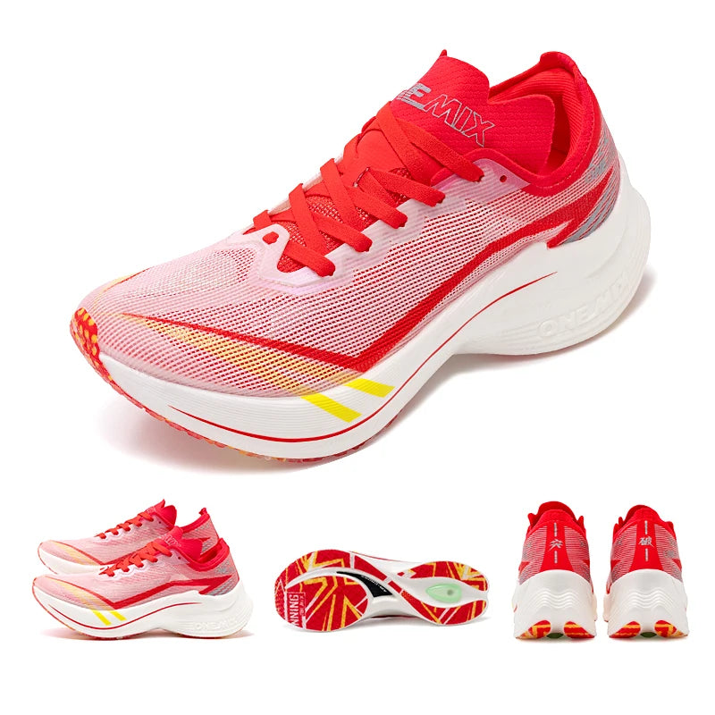 Pink Bloom Carbon Plate Running Shoes – Pro, Ultralight, Shock-Absorbing, Supportive