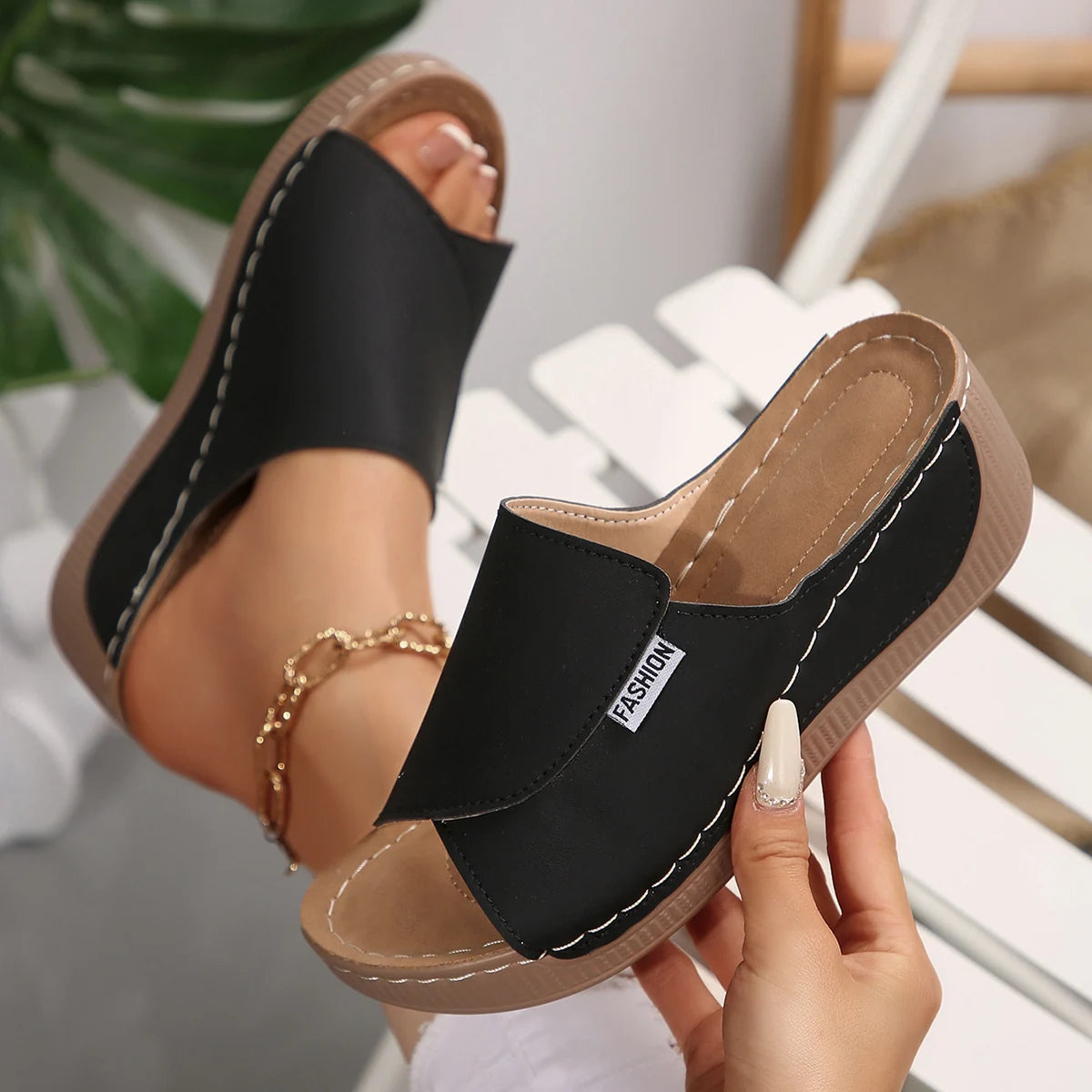 Pink Bloom Casual Thick Sole Slippers