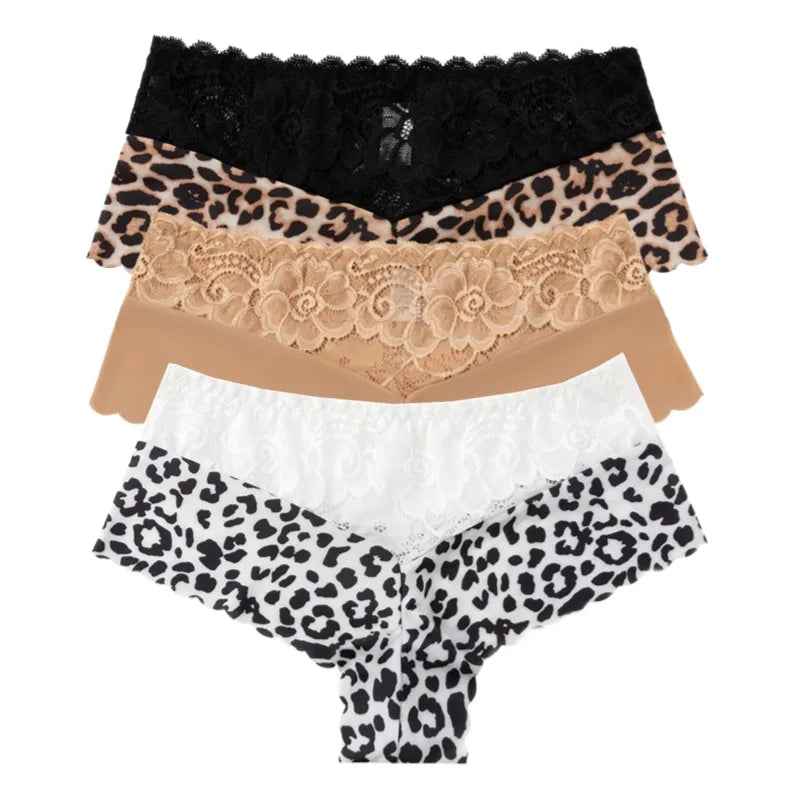 Pink Bloom 3pc Leopard Lace Panties – Sexy, Soft & Bold.