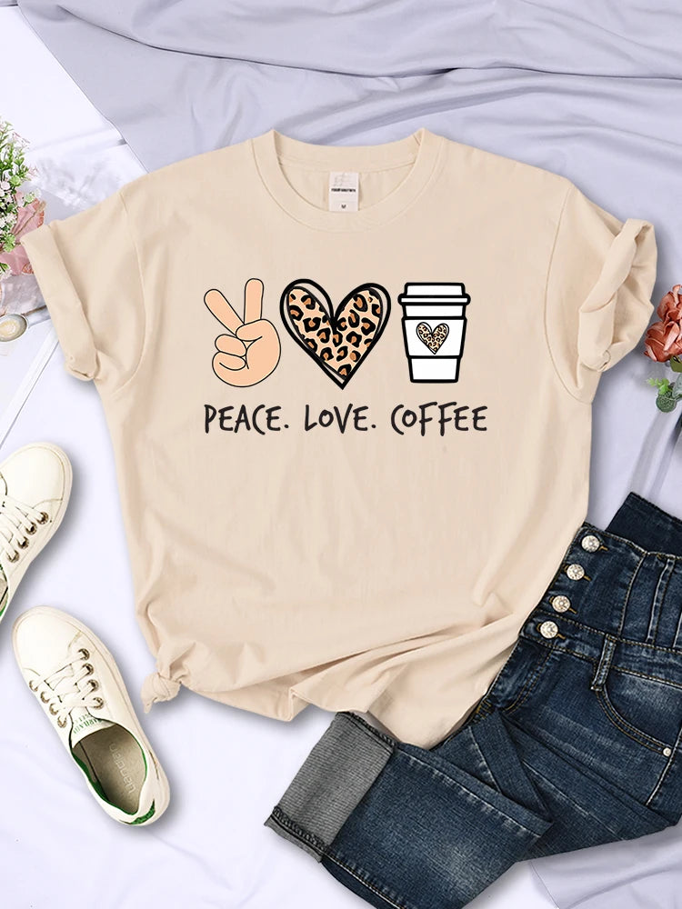 Pink Bloom Brewed Bliss Graphic Tee – Peace & Love Print