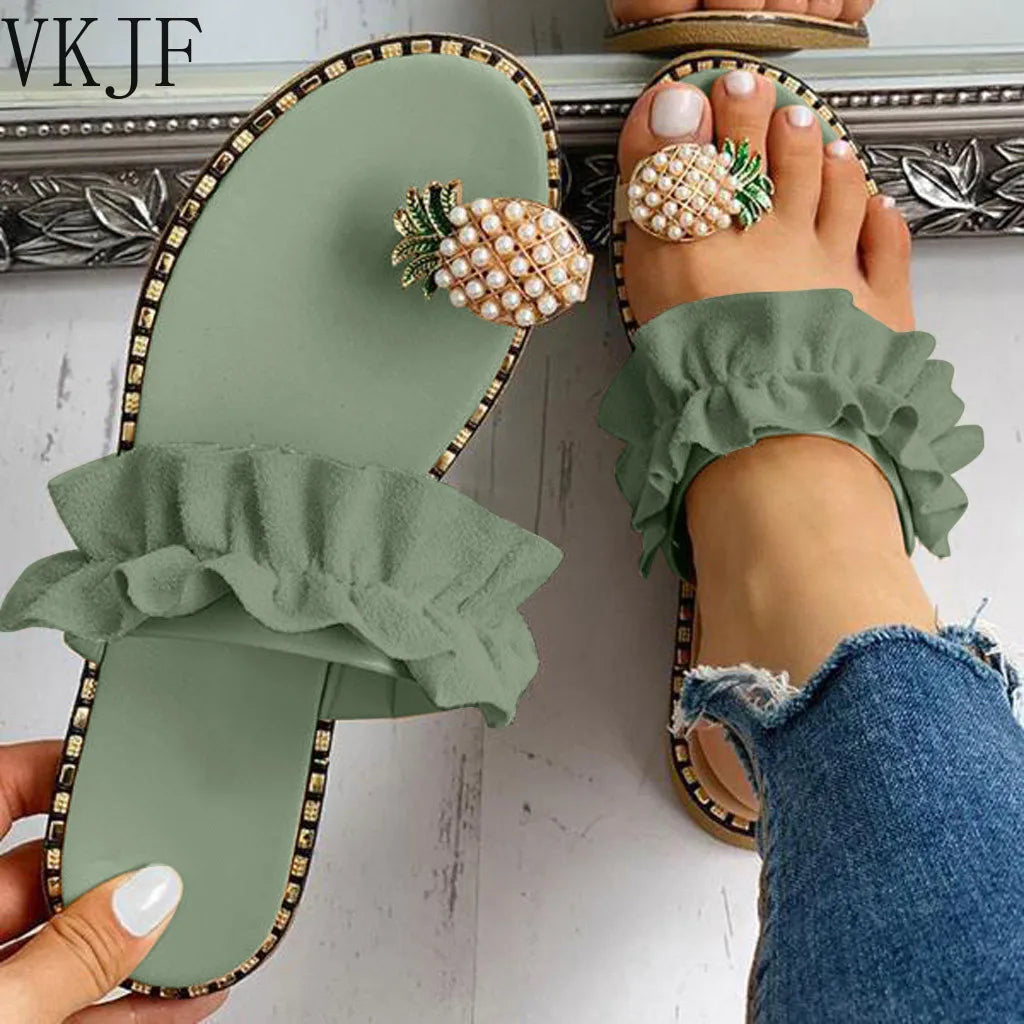 Pink Bloom Bohemian Summer Slippers
