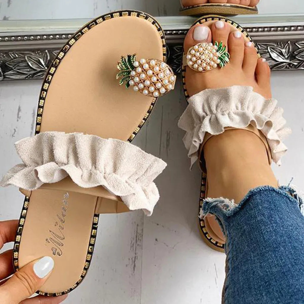 Pink Bloom Bohemian Summer Slippers