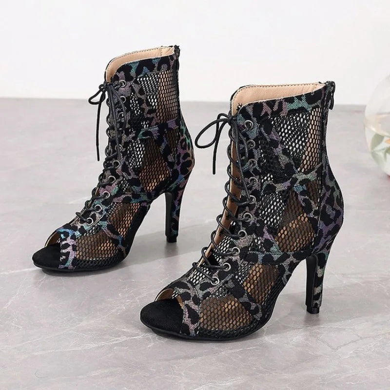 Pink Bloom Ballroom Dance Heels