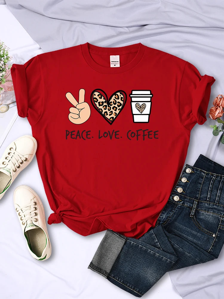 Pink Bloom Brewed Bliss Graphic Tee – Peace & Love Print