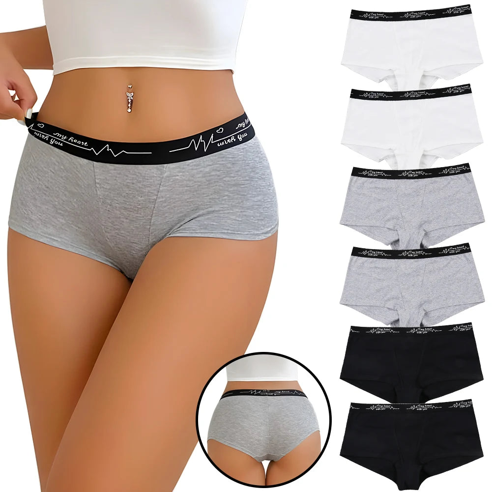Pink Bloom 6-Pack Women's Cotton Boy shorts – Cute & Comfy Boxer Briefs
