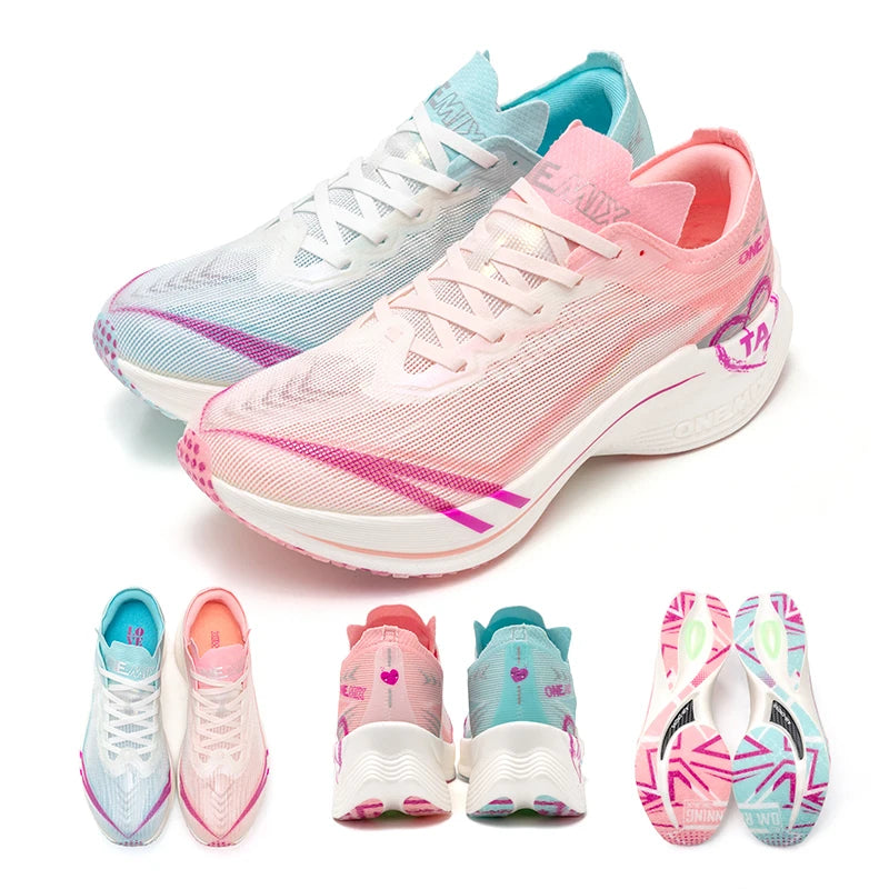 Pink Bloom Carbon Plate Running Shoes – Pro, Ultralight, Shock-Absorbing, Supportive