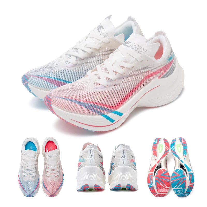 Pink Bloom Carbon Plate Running Shoes – Pro, Ultralight, Shock-Absorbing, Supportive