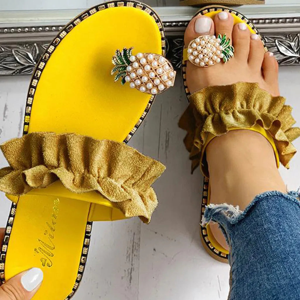 Pink Bloom Bohemian Summer Slippers
