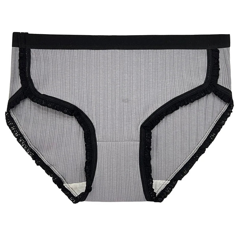 Pink Bloom Breathable Cotton Panty Set – 3-Pack Mid-Waist Underwear
