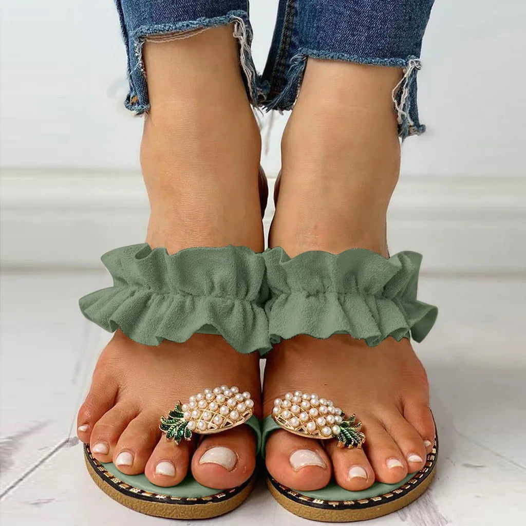 Pink Bloom Bohemian Summer Slippers